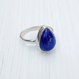 Lapis Lazuli Teardrop Silver Ring