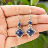 Lapis Lazuli Tribal Silver Earring