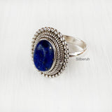 Lapis Lazuli Tribal Silver Ring