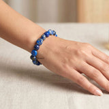 Natural Lapis Lazuli tumble beaded stretch bracelet