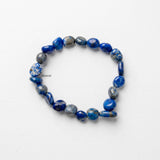Royal blue Lapis Lazuli beaded bracelet with stretch design