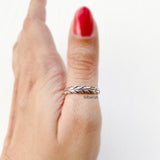 Leaf Band Silver Ring