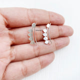 Leaf Silver Ear Climber Earring