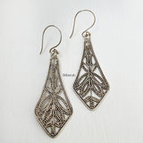 Leaf Silver Jali Earring