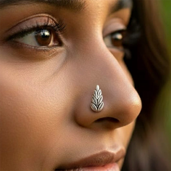 Leaf Silver Nose Pin