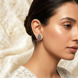 nature inspired sterling silver stud earrings