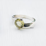 Lemon Topaz Facetted Silver Ring