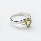 Lemon Topaz Facetted Silver Ring