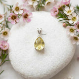 925 silver lemon topaz teardrop pendant India