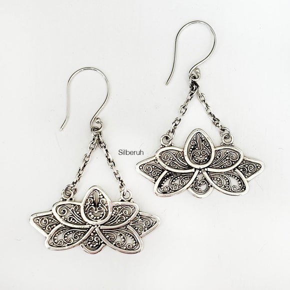 Lotus Silver Earring