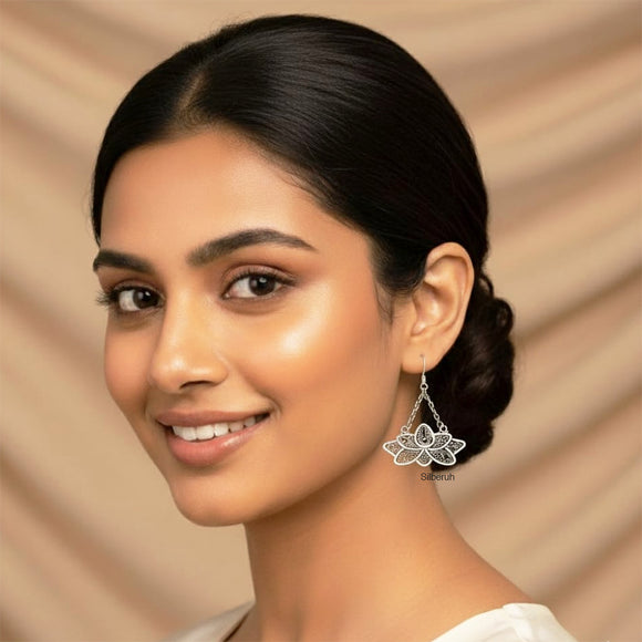 Lotus Silver Earring