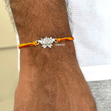 925 Silver Lotus Rakhi for Brothe