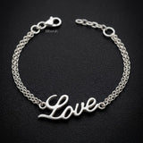 love handwritten silver bracelet 925 sterling India