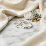 love hope faith silver ring engraved band India