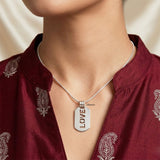 love cut out pendant in 925 sterling silver