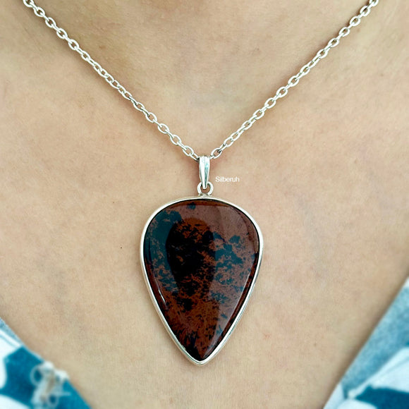 Mahogany Obsidian Silver Pendant