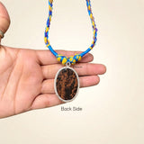 Mahogany Obsidian Silver Threaded Necklace