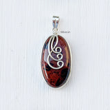 Mahogany Obsidian Swirl Silver Pendant