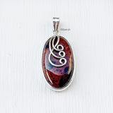 Mahogany Obsidian Swirl Silver Pendant