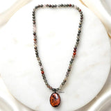 Mahogany Obsidian & Bloodstone Beaded Necklace