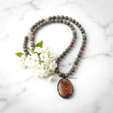 Mahogany Obsidian & Bloodstone Beaded Necklace