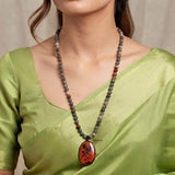 Mahogany Obsidian & Bloodstone Beaded Necklace
