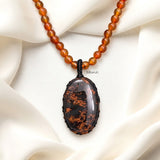 Mahogany Obsidian & Orange Onyx Threaded Necklace