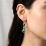 925 silver malachite drop earring India