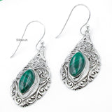 Malachite Filigree Silver Earring