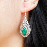 Malachite Filigree Silver Earring