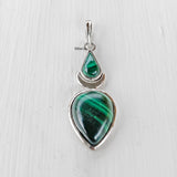 Malachite Goddess Silver Pendant