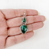 Malachite Goddess Silver Pendant