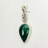 Malachite Infinity Knot Silver Pendant