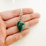 Malachite Infinity Knot Silver Pendant