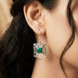 Malachite Jali Silver Earring