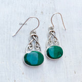 Malachite Knotted Silver Earring