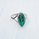 Malachite Marquise Silver Ring