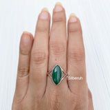 Malachite Marquise Silver Ring