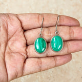 Malachite Oval Silver Earring