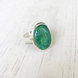 Malachite Oval Silver Ring