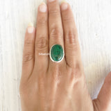 Malachite Oval Silver Ring