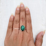 Malachite Oval Silver Ring