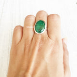 Malachite Oval Silver Ring