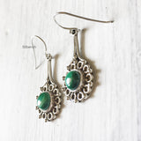 Malachite Silver Dangle Earring