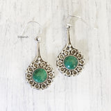 Malachite Silver Dangle Earring