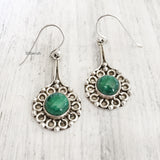 Malachite Silver Dangle Earring