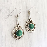 Malachite Silver Dangle Earring