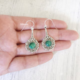 Malachite Silver Dangle Earring