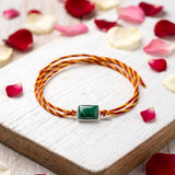 Sterling Silver Abalone Rakhi with Sacred Thread