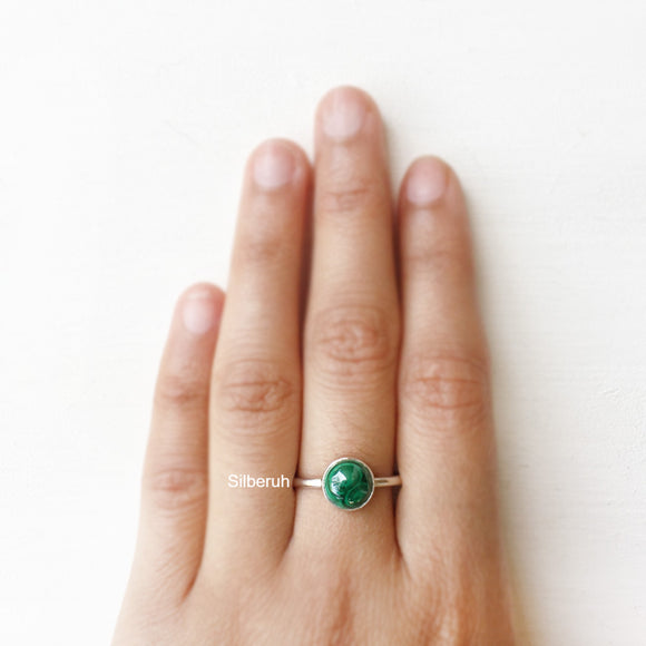 Malachite Stacking Silver Ring